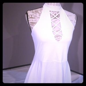 White Express Halter Mini Dress Size M